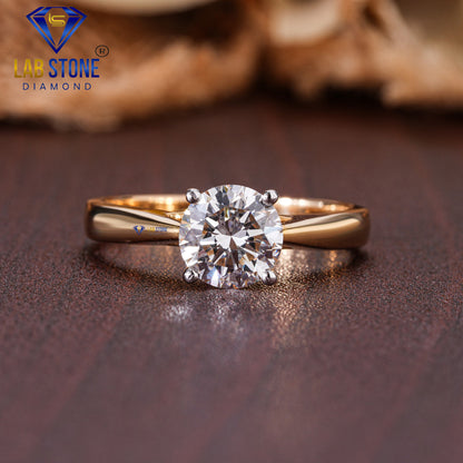 1.42 TDW Round Cut Women’s Solitaire Diamond Ring