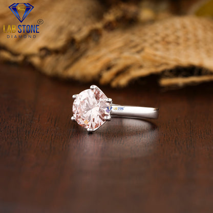 1.90 TDW Fancy Pink Round Diamond Women’s Solitaire Diamond Ring