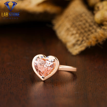 1.52 TDW Fancy Pink Heart Cut Women’s Solitaire Diamond Ring