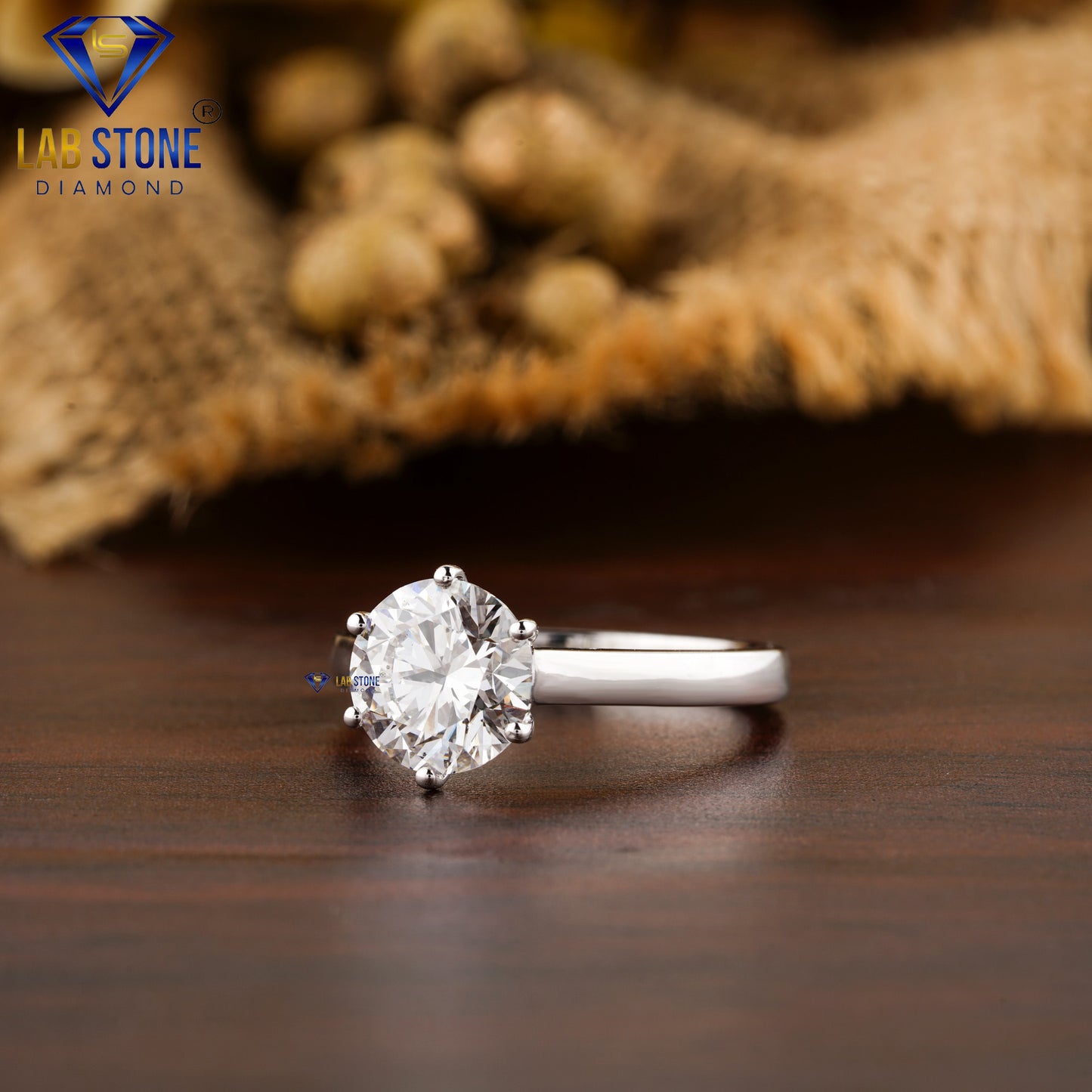 2.00 TDW Round Cut Women’s Solitaire Diamond Ring