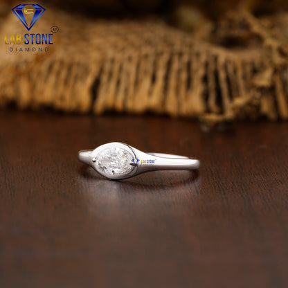0.42 TDW Oval Cut Women’s Solitaire Diamond Ring