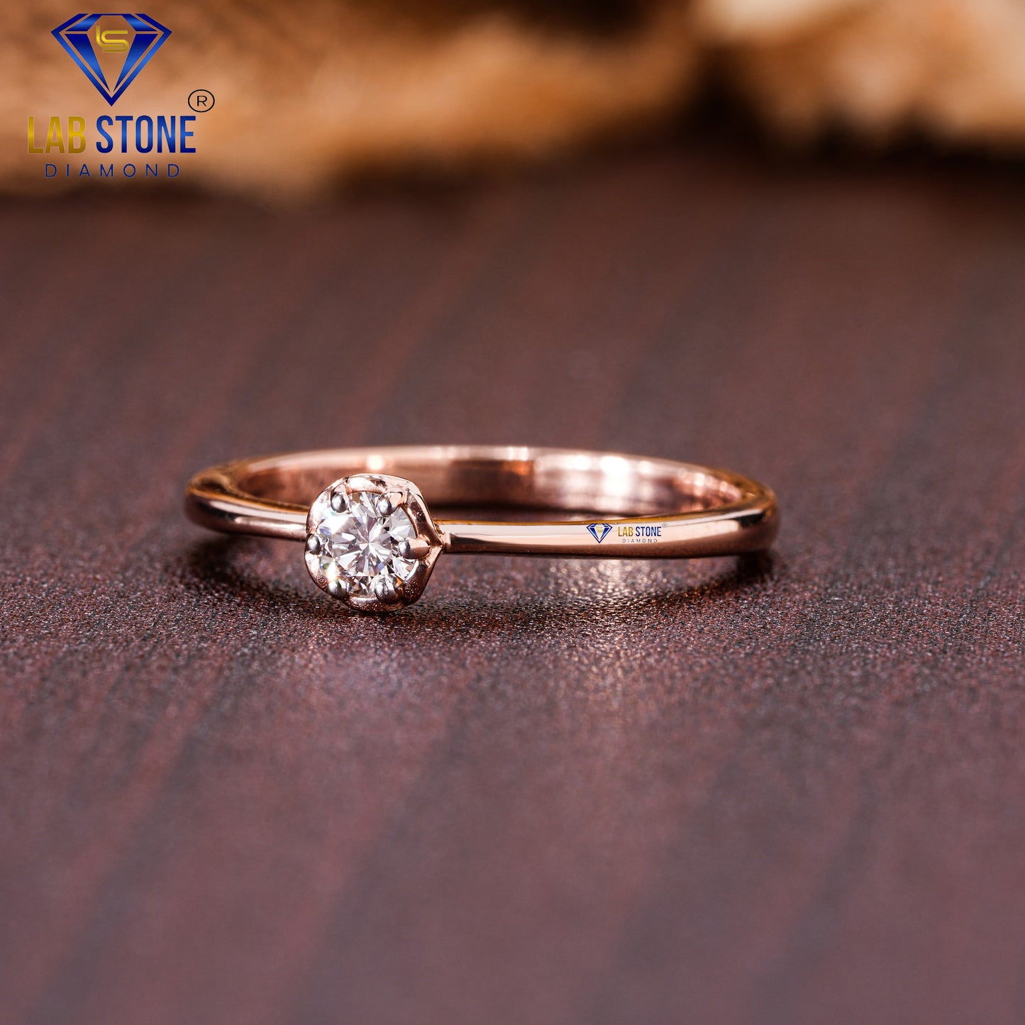 0.12 TDW Round Cut Diamond Women’s Solitaire Ring