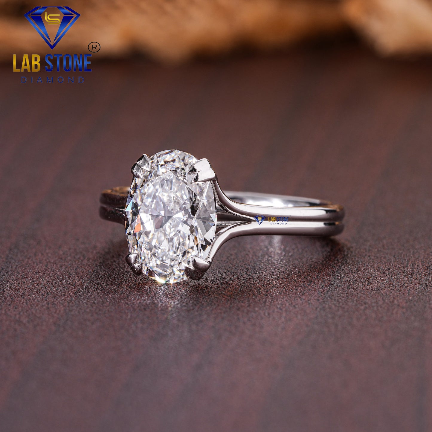 4.47 TDW Oval Cut Women’s Solitaire Diamond Ring