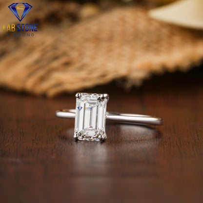 1.46 TDW Emerald Cut Women’s Solitaire Diamond Ring
