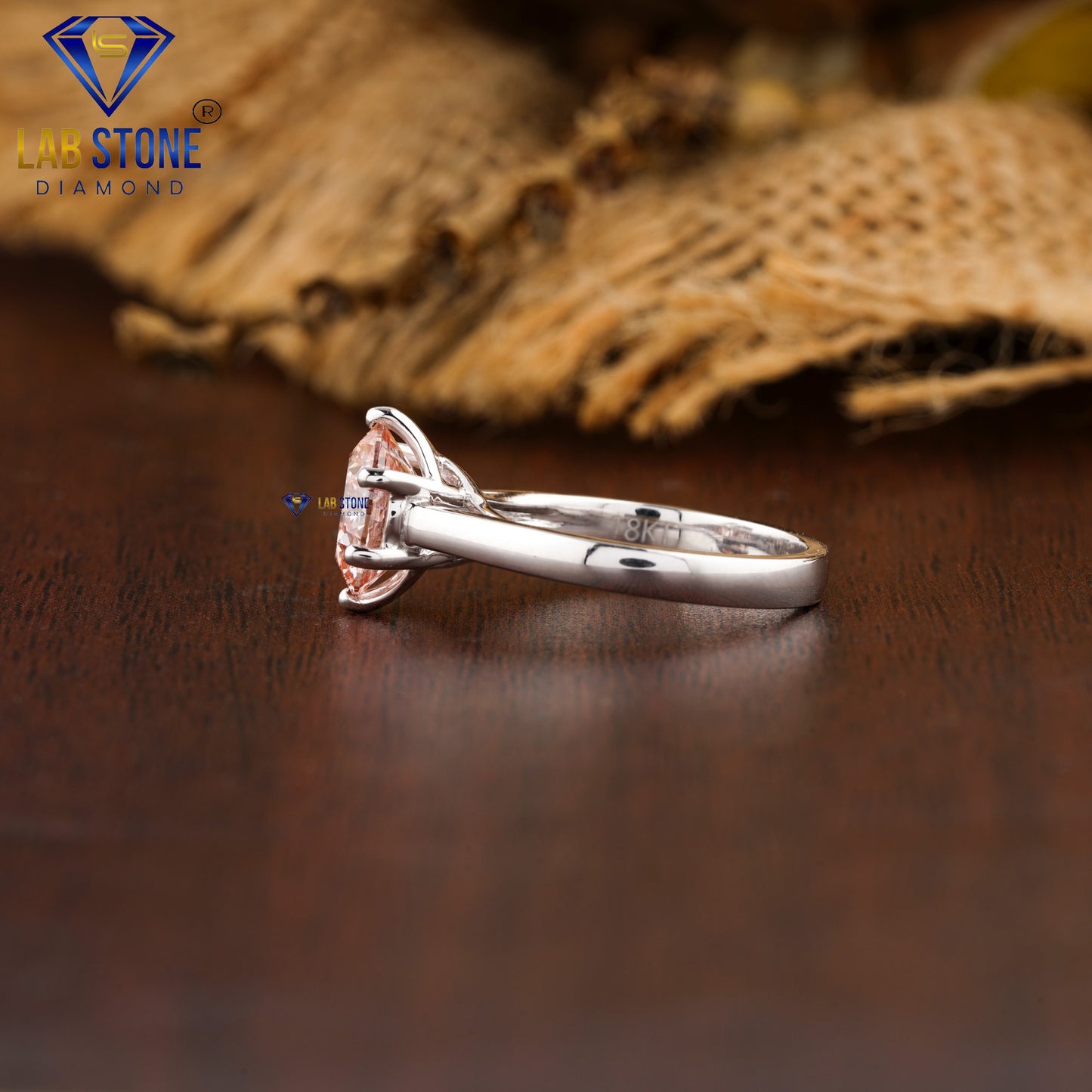 1.90 TDW Fancy Pink Round Diamond Women’s Solitaire Diamond Ring