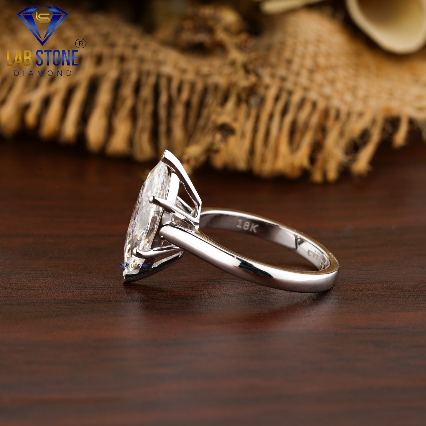 3.08 TDW Marquise Cut Women’s Solitaire Diamond Ring