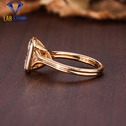 3.40 TDW Radiant & Round Cut Women’s Engagement Diamond Ring