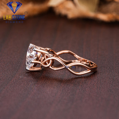 1.99 TDW Heart Cut Women’s Solitaire Diamond Ring