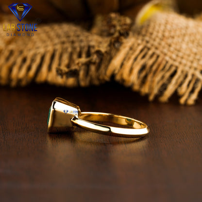 2.00 TDW Fancy Green Round Cut Gemstone Women’s Solitaire Ring