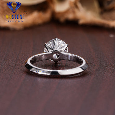 1.25 TDW Round Cut Women’s Simple Solitaire Diamond Ring