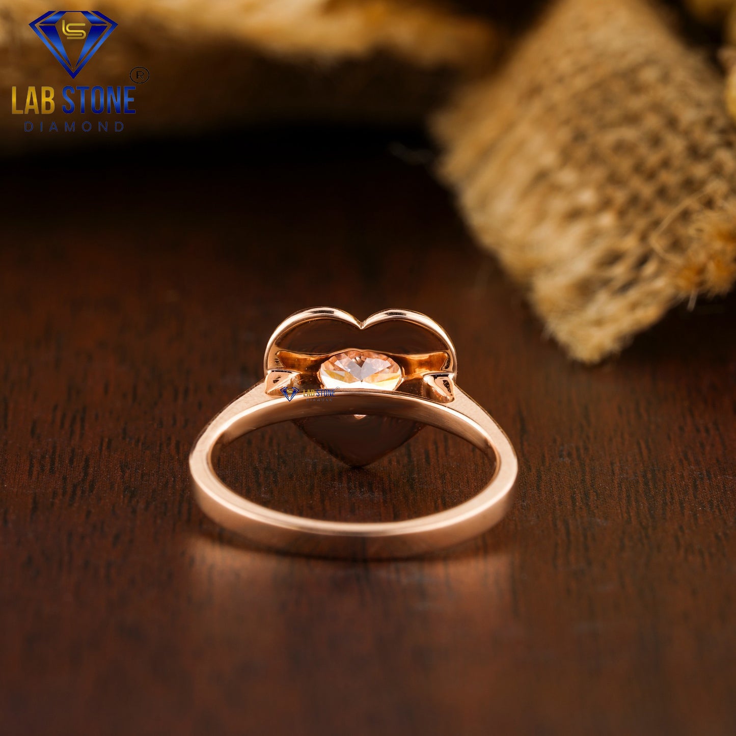 1.52 TDW Fancy Pink Heart Cut Women’s Solitaire Diamond Ring