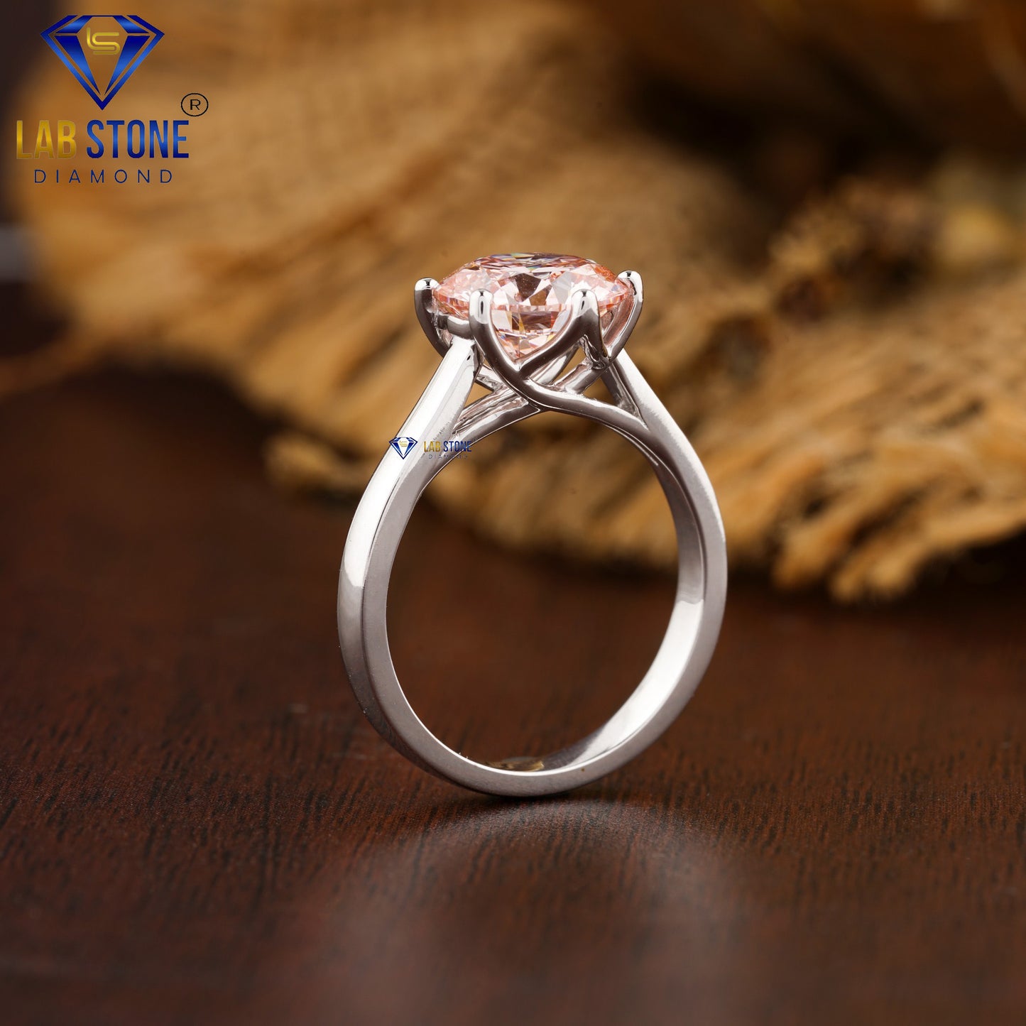 1.90 TDW Fancy Pink Round Diamond Women’s Solitaire Diamond Ring