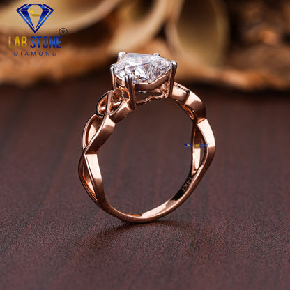 1.99 TDW Heart Cut Women’s Solitaire Diamond Ring