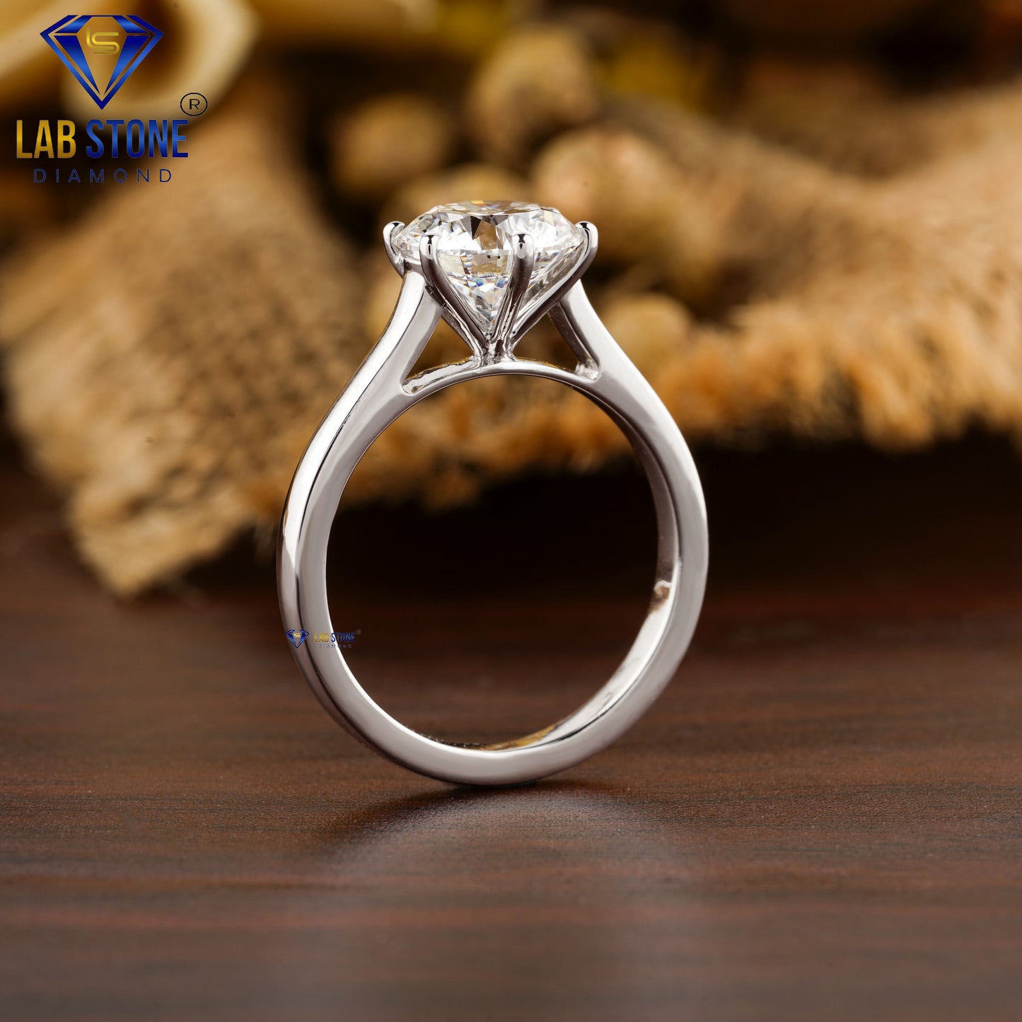 2.00 TDW Round Cut Women’s Solitaire Diamond Ring