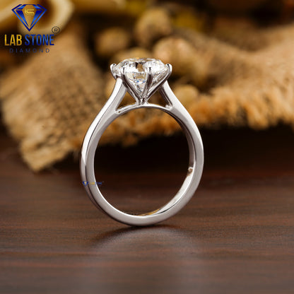 2.00 TDW Round Cut Women’s Solitaire Diamond Ring