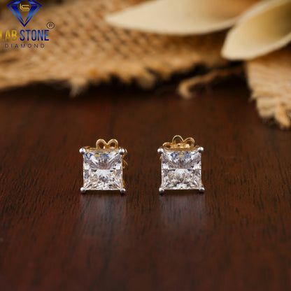 0.60 TDW Princess Cut Diamond Stud Earrings