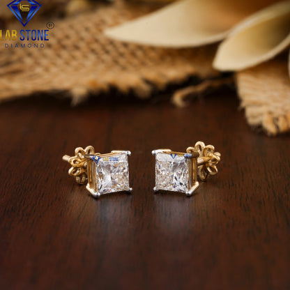 0.60 TDW Princess Cut Diamond Stud Earrings
