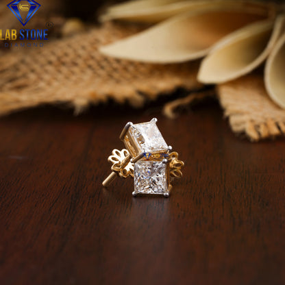 0.60 TDW Princess Cut Diamond Stud Earrings