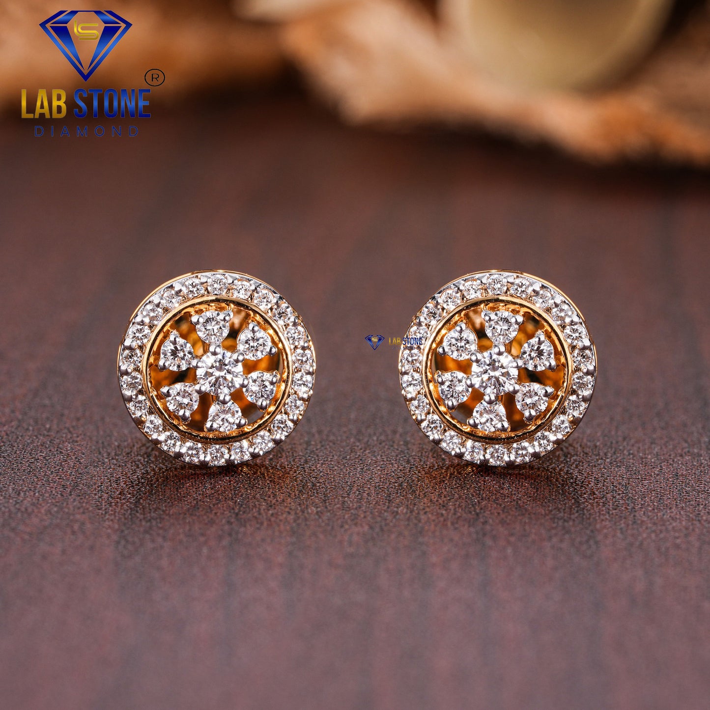 0.48 TDW Round Cut Diamond Stud Earring