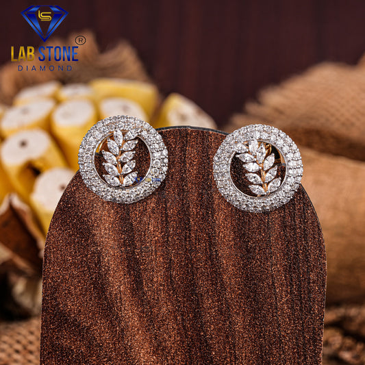 1.49 TDW Marquise & Round Cut Diamond Stud Earring