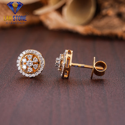 0.48 TDW Round Cut Diamond Stud Earring