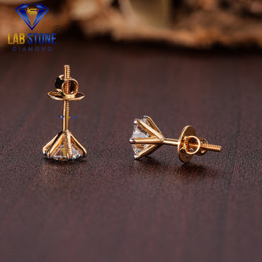 3.00 TDW Round Cut Diamond Solitaire Stud Earring