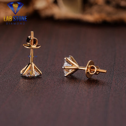 3.00 TDW Round Cut Diamond Solitaire Stud Earring