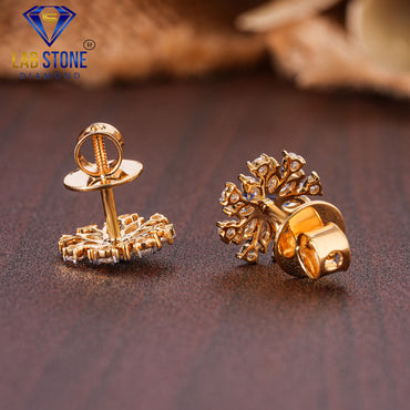 0.80 TDW Marquise & Round Cut Diamond Stud Earring