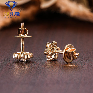 0.49 TDW Round Cut Diamond Stud Earring