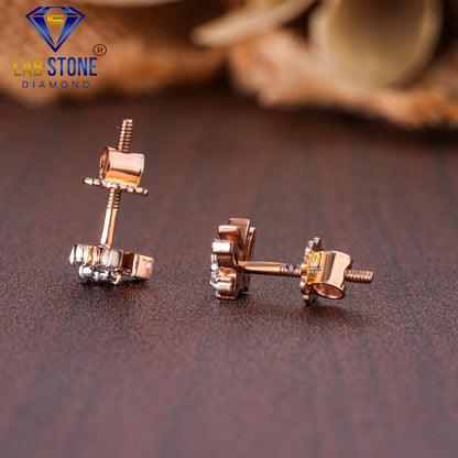 0.19 TDW  Round & Marquise Cut Diamond Stud Earring