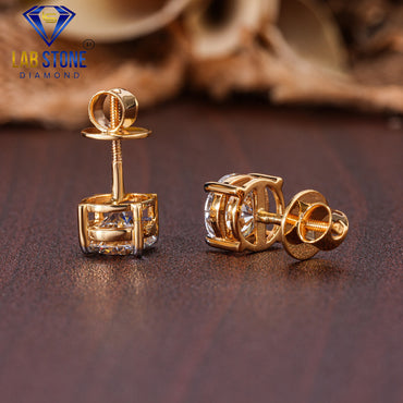 3.00 TDW Round Cut Diamond Solitaire Stud Earring
