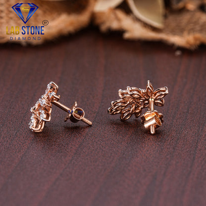 1.04 TDW Marquise Cut Diamond Stud Earring