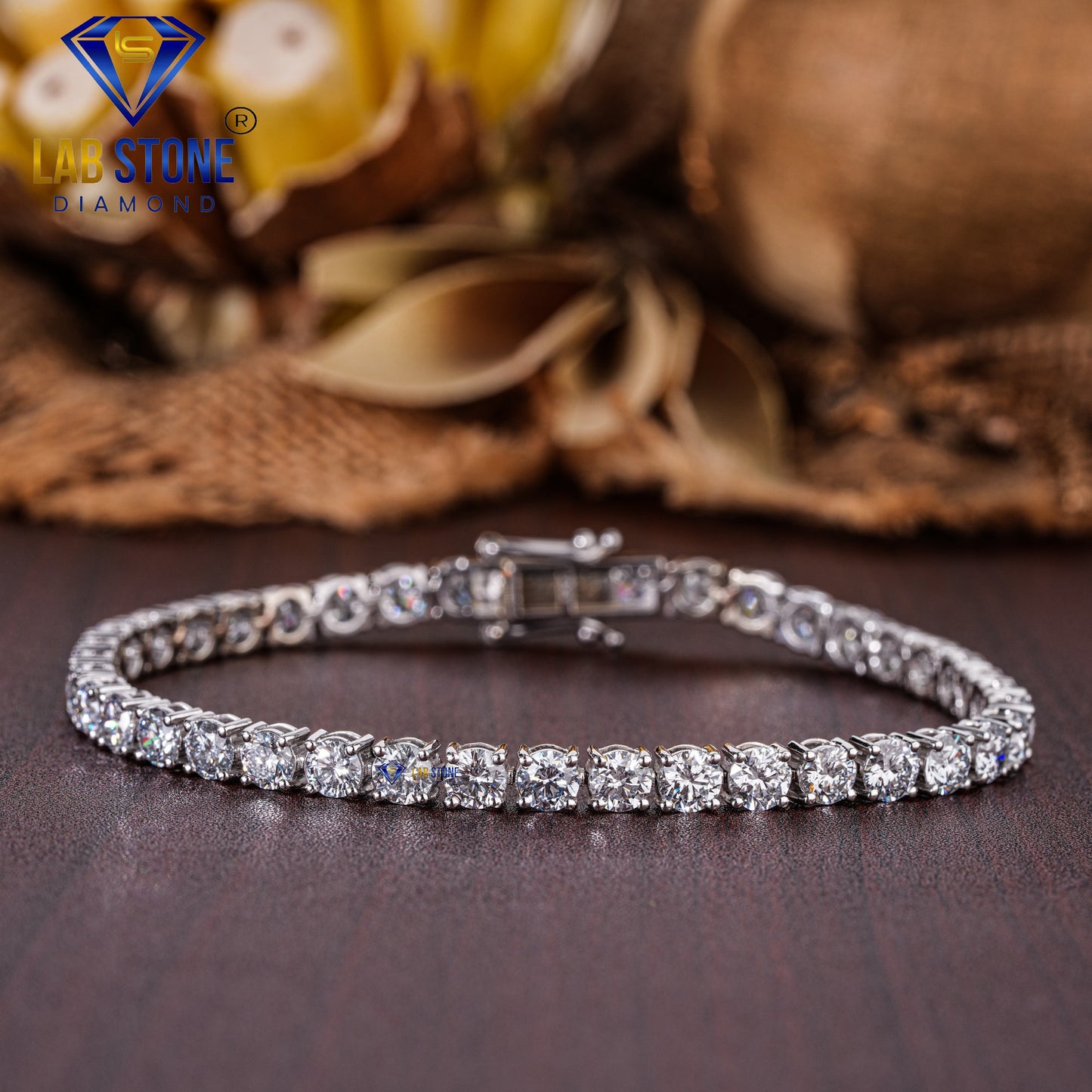 3.56 TDW Round Cut Diamond Tennis Bracelet
