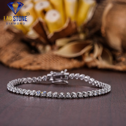 1.82 TDW Round Cut Diamond Tennis Bracelet