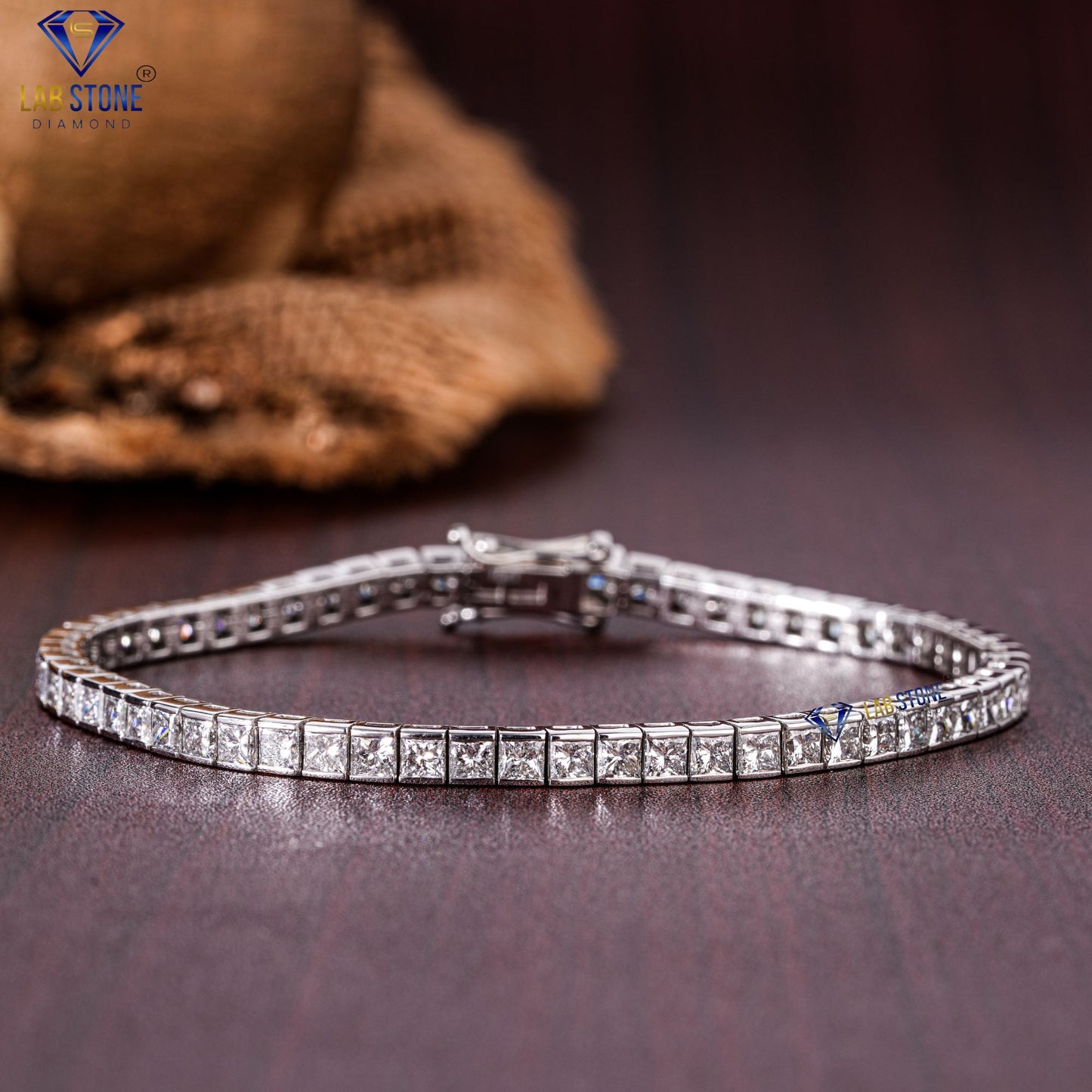 7.08 TDW Princess Cut Diamond Tennis Bracelet