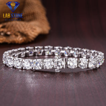 26.00 TDW Round Cut Diamond Tennis Bracelet