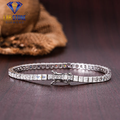 7.08 TDW Princess Cut Diamond Tennis Bracelet