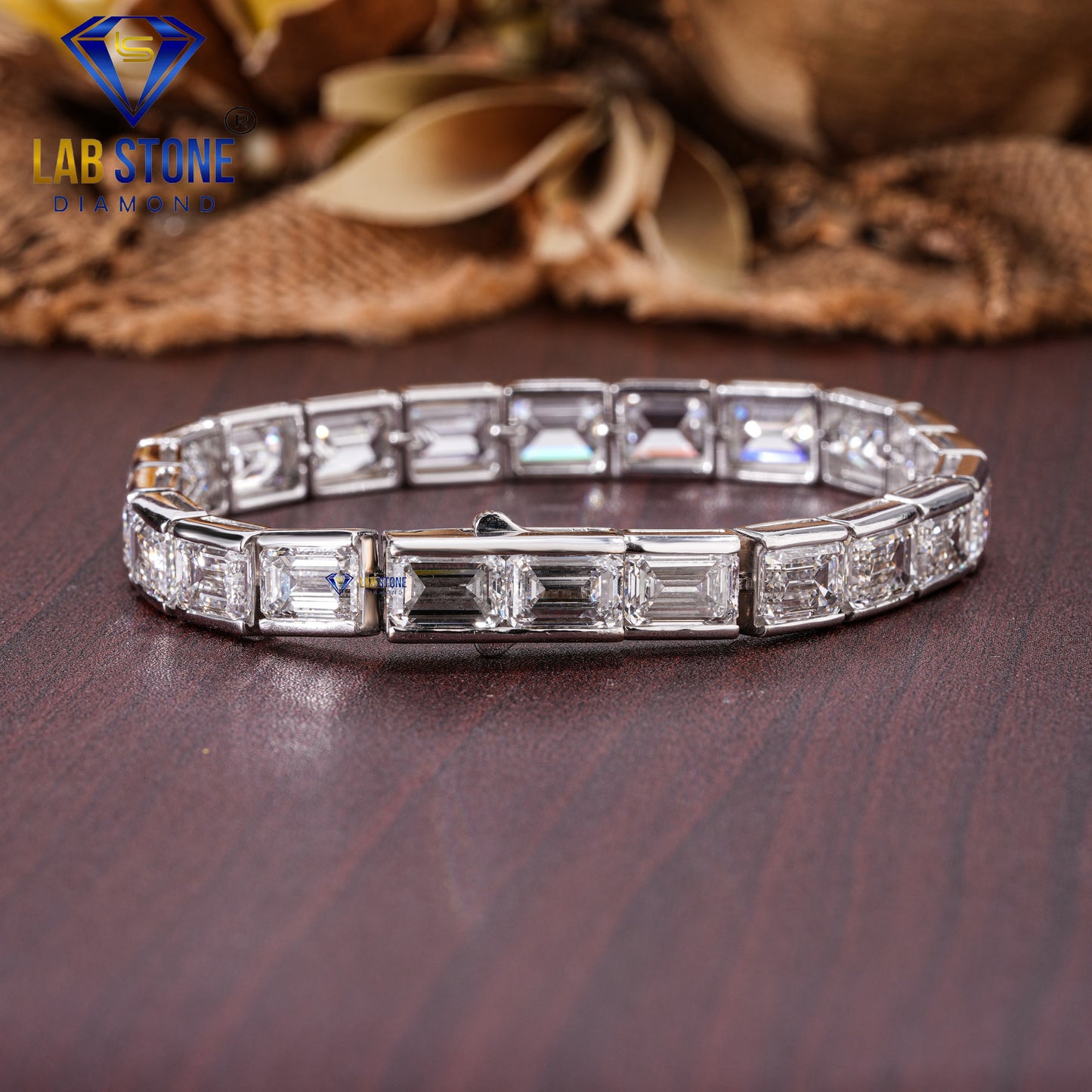 38.50 TDW Emerald Cut Daimond  Tennis Bracelet
