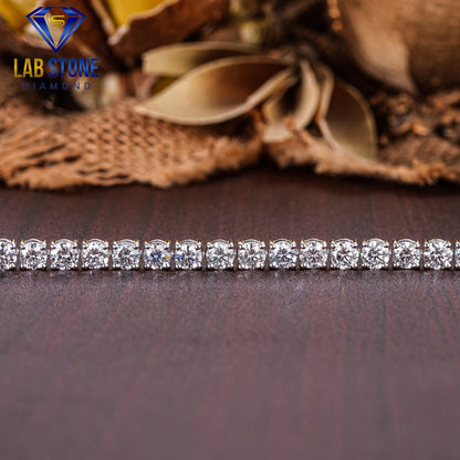3.56 TDW Round Cut Diamond Tennis Bracelet