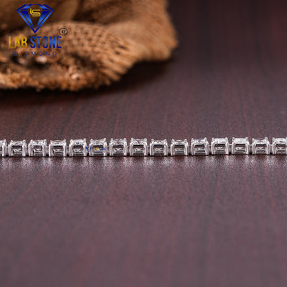 6.77 TDW Princess Cut Diamond Tennis Bracelet