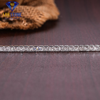7.08 TDW Princess Cut Diamond Tennis Bracelet