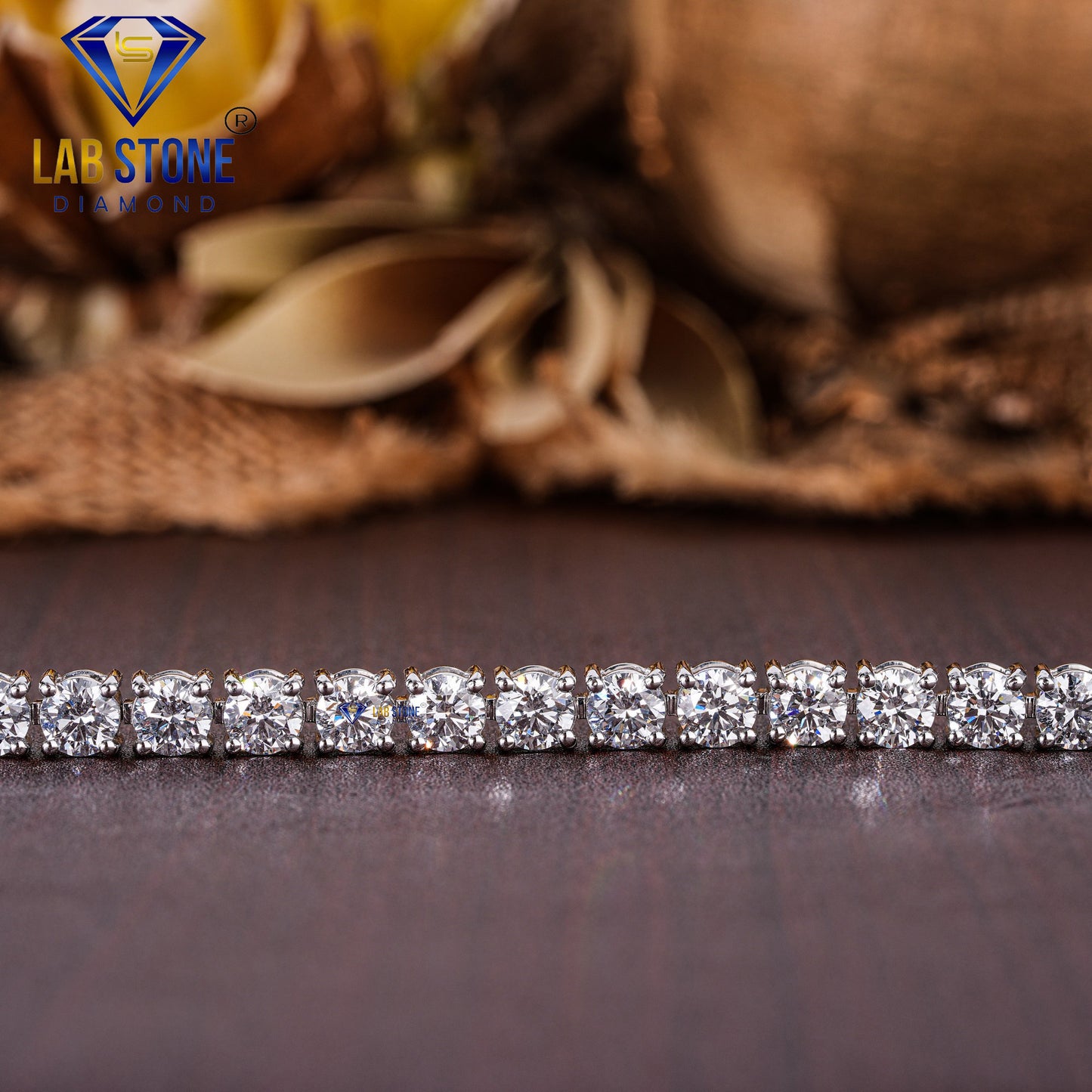 4.42 TDW Round Cut Diamond Tennis Bracelet