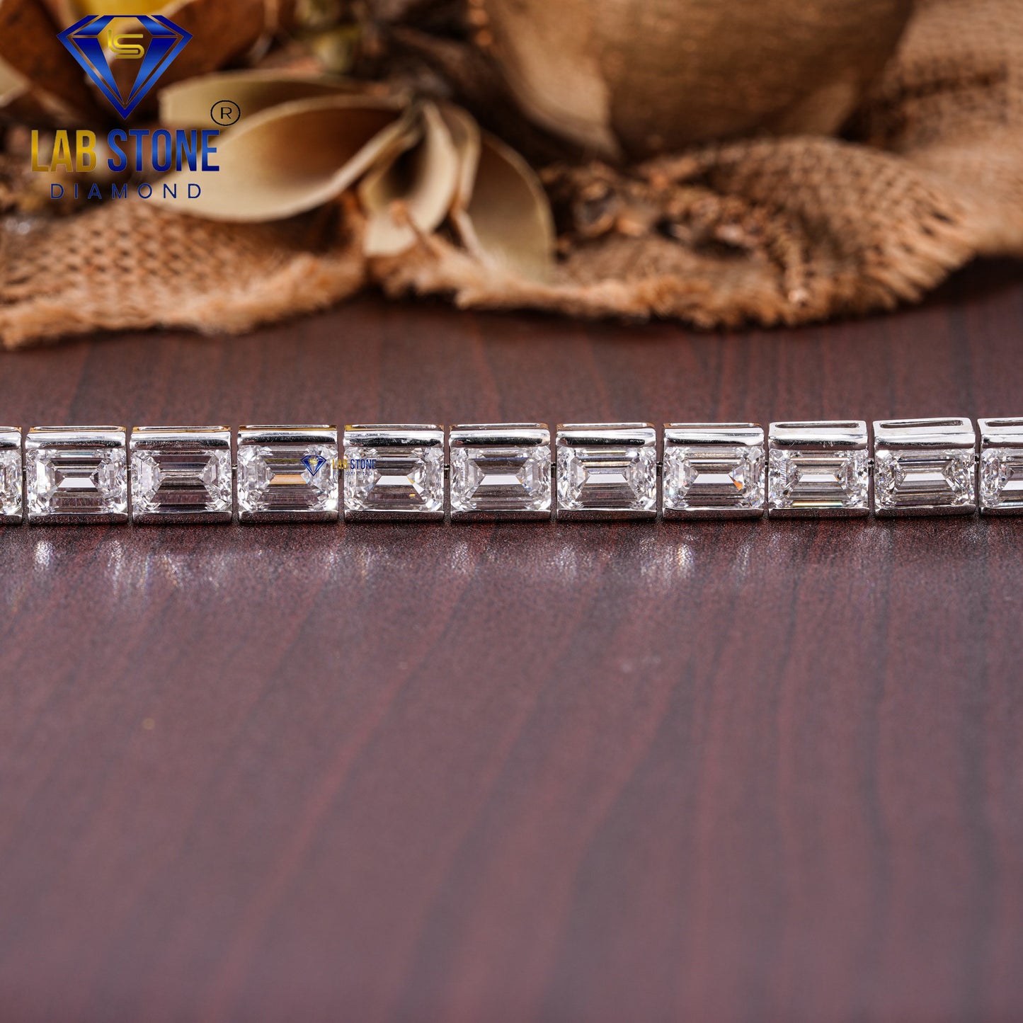38.50 TDW Emerald Cut Daimond  Tennis Bracelet