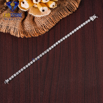 6.77 TDW Princess Cut Diamond Tennis Bracelet