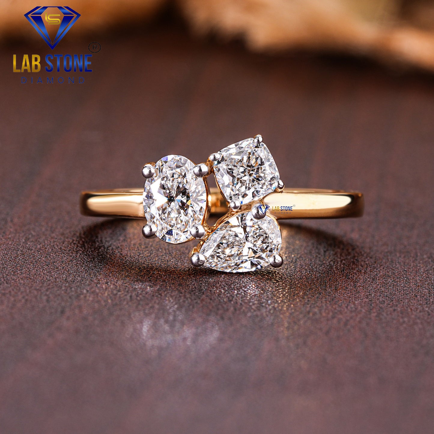 1.24 TDW Pear, Cushion & Oval Cut Women’s Three Stone Diamond Ring