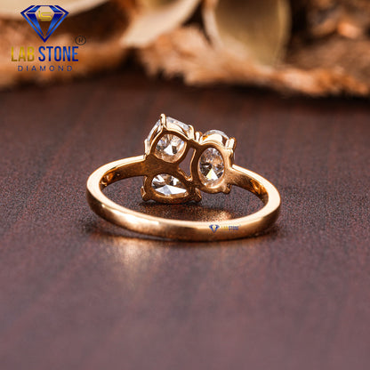 1.24 TDW Pear, Cushion & Oval Cut Women’s Three Stone Diamond Ring