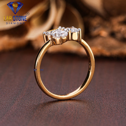 1.24 TDW Pear, Cushion & Oval Cut Women’s Three Stone Diamond Ring