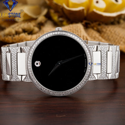 3.40 CT TDW Round Cut Diamond men's Watch
