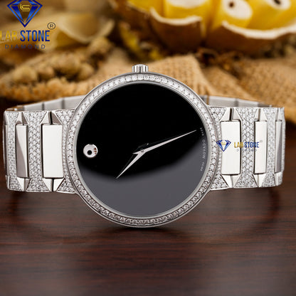 3.40 CT TDW Round Cut Diamond men's Watch