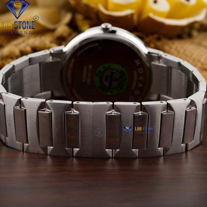 3.40 CT TDW Round Cut Diamond men's Watch